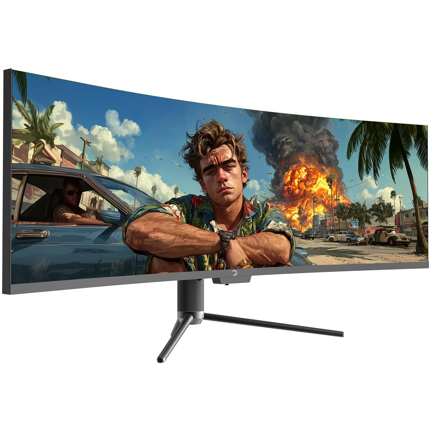 GAMEPOWER DQ49 inch Curved Ultrawide Gaming Monitor, 1Ms, 120Hz Refresh Rate, 32:9, DQHD, 5K 5120x1440p, R1800, 99% sRGB, HDR400, DisplayPort, HDMI, FreeSync, Gsync, Height - Tilt Adjustable