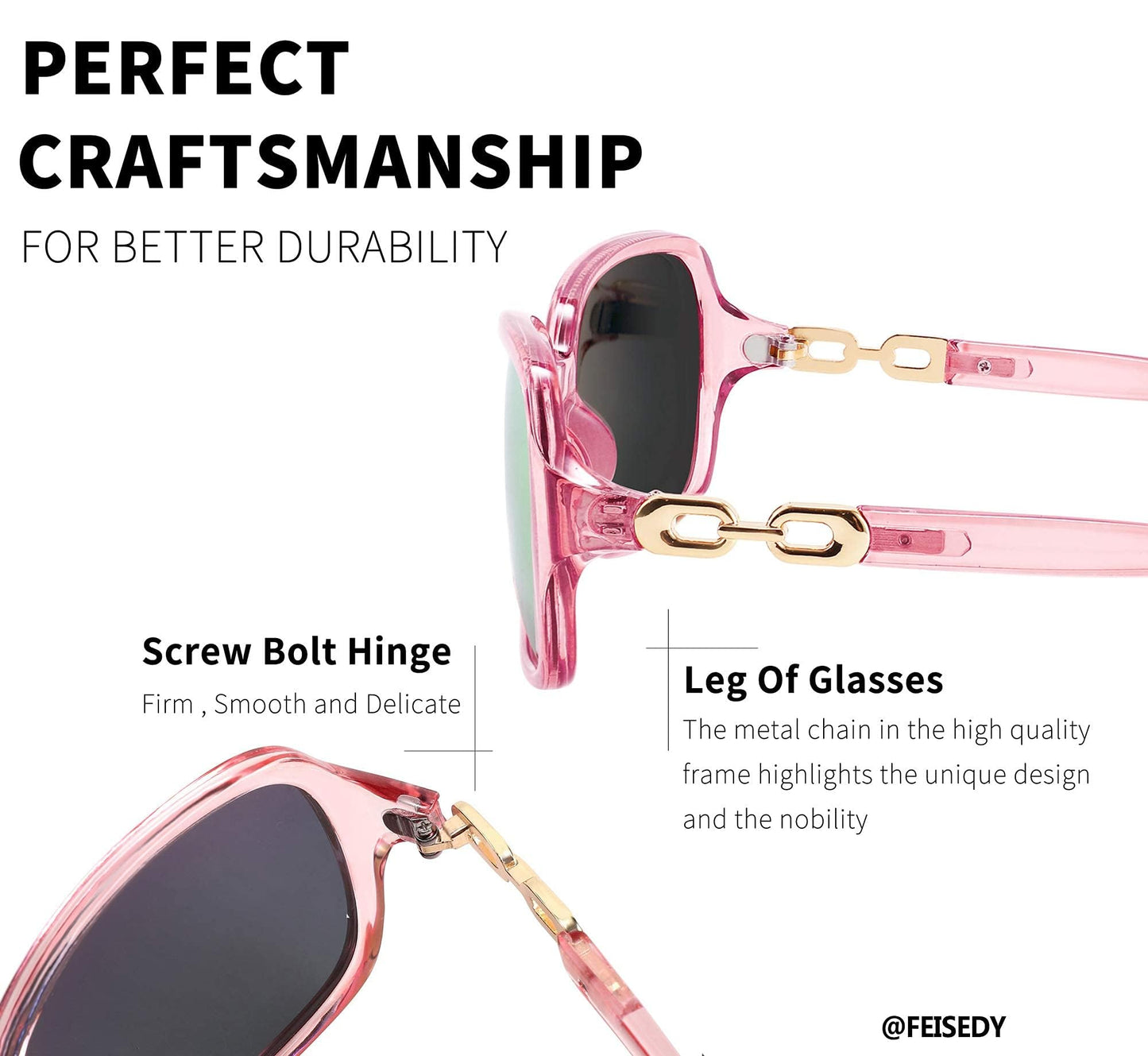 FEISEDY Vintage Womens Polarized Sunglasses UV400 Wrap Around Fashion Shades B2526 (Pink Mirrored, 56)