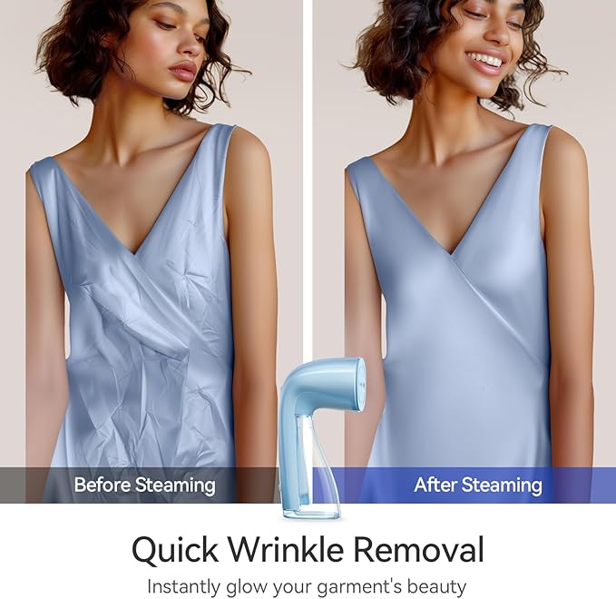 HiLIFE Steamer for Clothes, 1100W Clothes Steamer, Fast Wrinkle Removal with Large 300ml Tank, Ideal for All Fabrics, Easy to Use, Compact and Portable Travel Garment Steamer