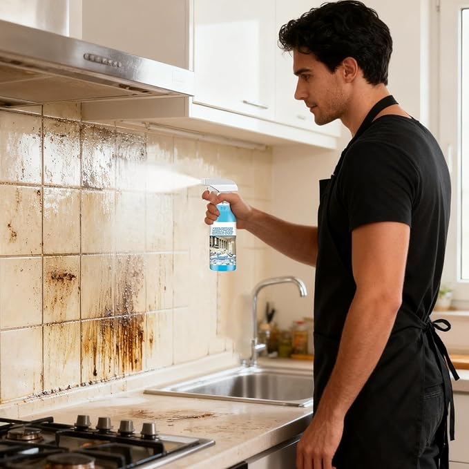 Grease Remover Kitchen, Multi-Purpose Cleaning Degreaser Spray, 100ml, Grime Cleaner, Appliance Stain Remover, Countertop Shine Spray, For Window Glass, Bathroom Toilet Furniture Office