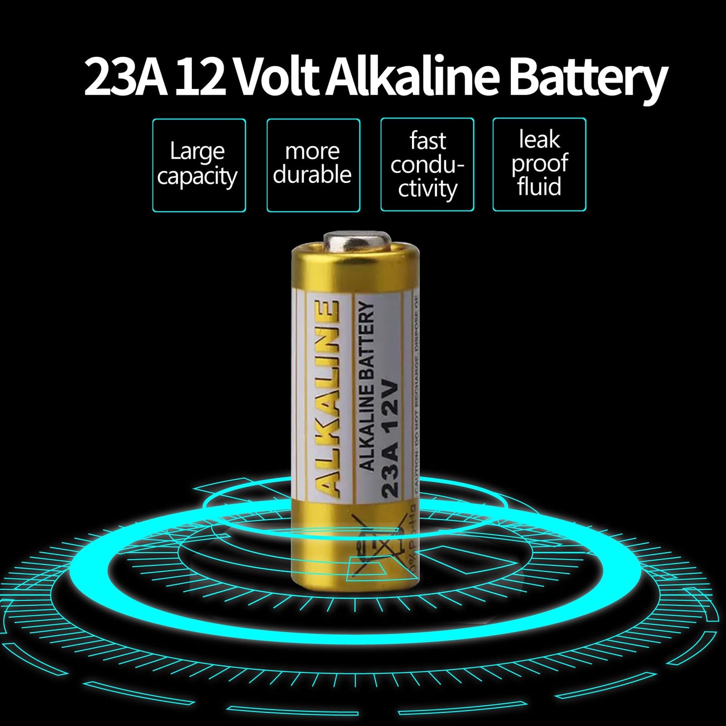 23A 12 Volt Battery, 12V Battery For Remote, Alkaline 5 Pack, For Remote Control,Doorbell,Alarm Clock,Car Key,Igniter