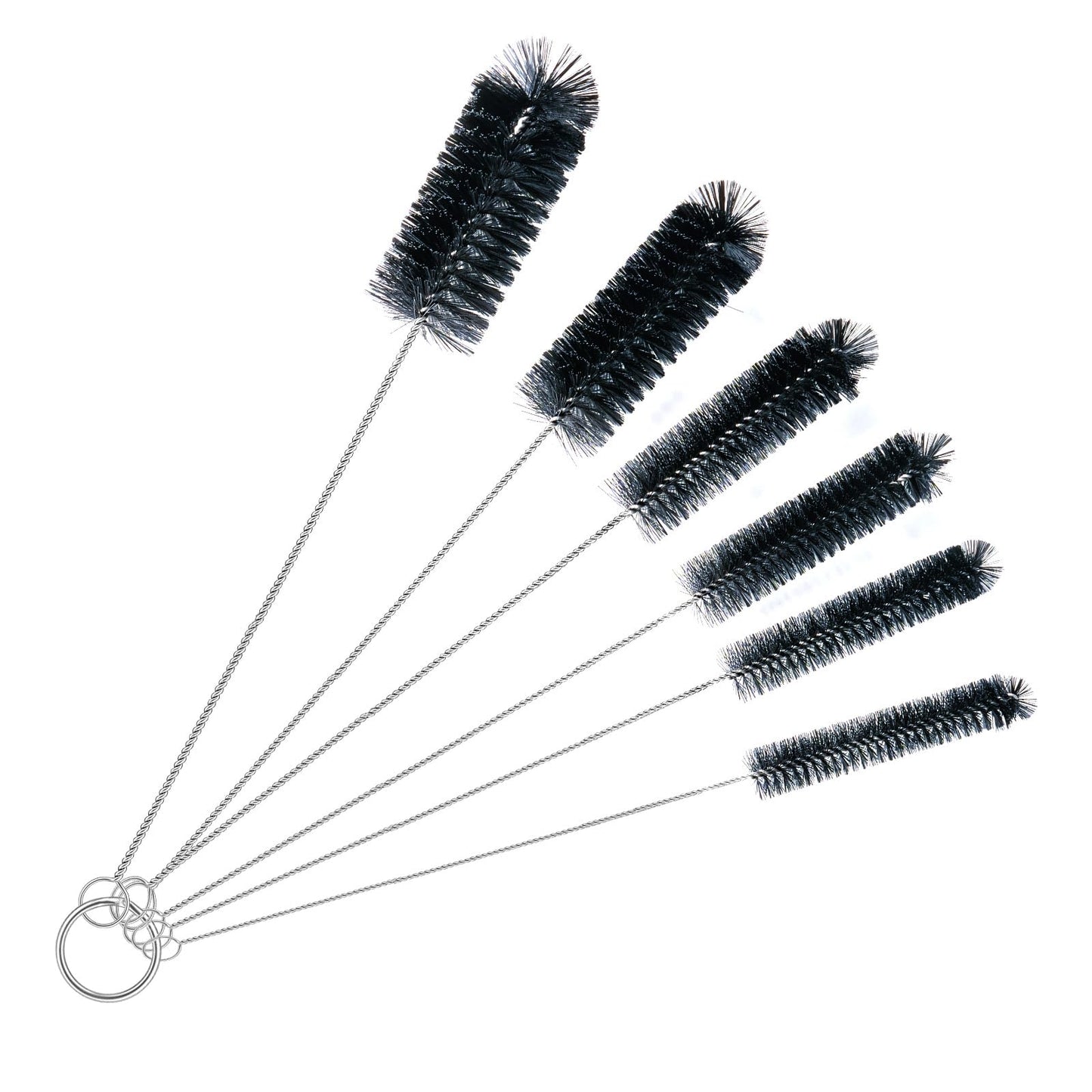 Brush Family Straw Cleaner Brush Set,6 Piece 12" Long Pipe Tube Bottle Brushes for Cleaning Narrow Neck Bottles,Coffee Maker,Glass Cups