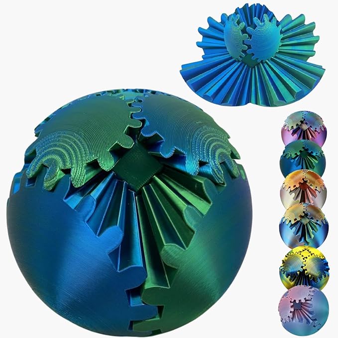 Gear Ball 3D Printed Spin Ball Cube Fidget Toys, Gear Sphere Fidget Toy, GearSphere Desk Toy Stress Fidget Balls, Fidgets ...