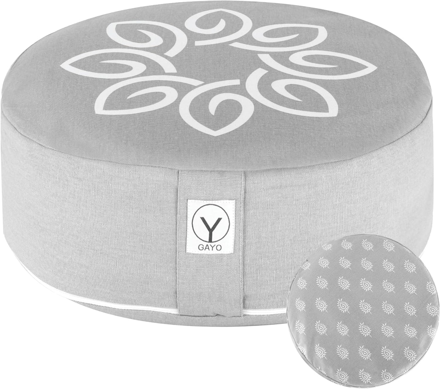 Gayo Meditation Cushion and Floor Pillow. Ideal for Meditation Pillow, Yoga, & Floor Sitting - Premium Buckwheat Supportive Round Cushion with Changeable Cover. Versatile & Stylish - 16" in