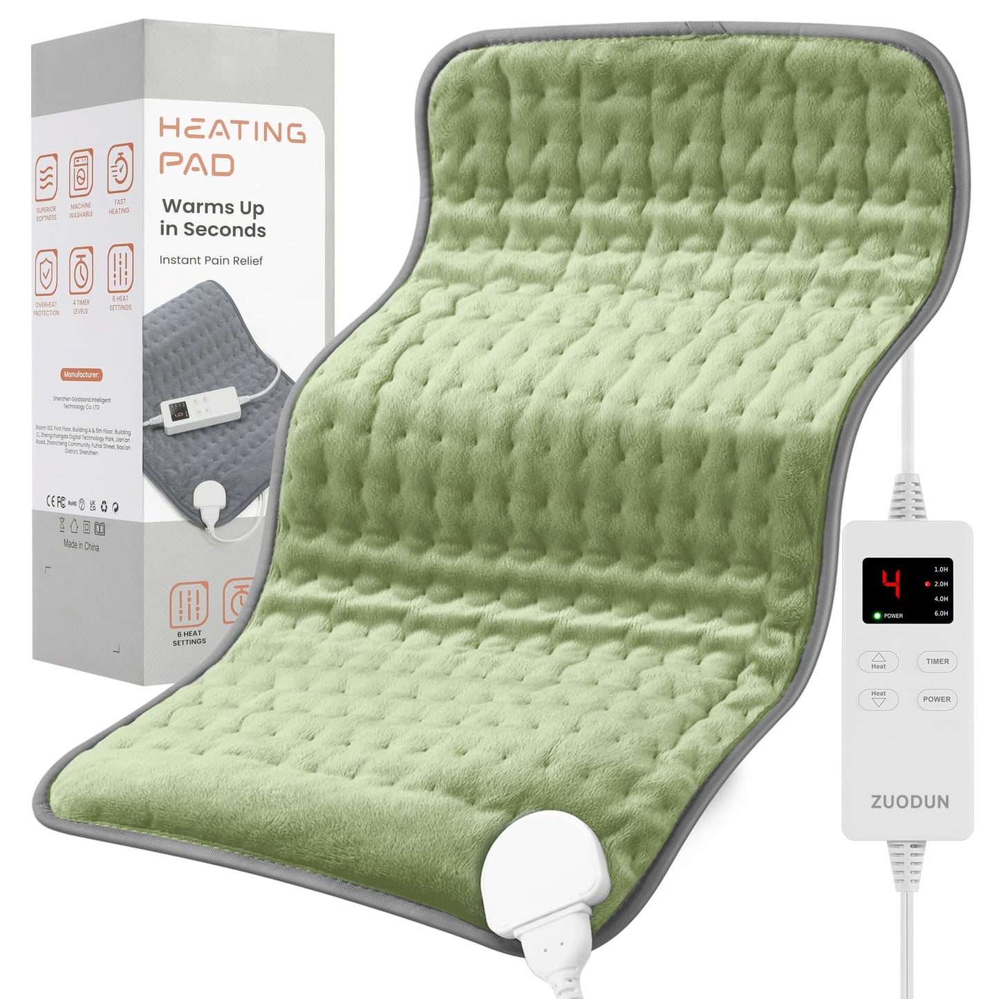 Electric Heating Pad for Pain Relief, Soft Heat Wrap for Neck, Back, Legs, Moist/Dry Heat, 6 Heat Settings & Auto Shut-Off, Gift for Mom, Dad, Grandma, Grandpa