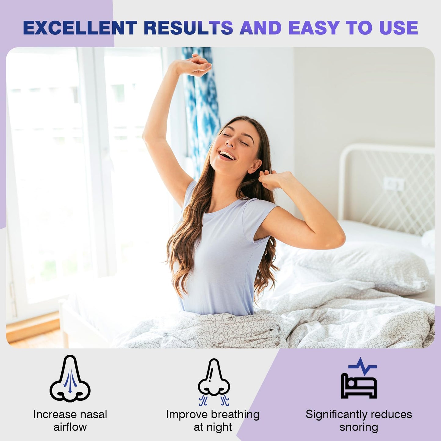 OHALEEP Anti Snoring Devices, Snore Stopper with Adjustable Magnet, Silicone Nose Clip Stop Snoring, Effective to Relieve Snoring, Snoring Solution for Comfortable and Quieter Sleep, White,M