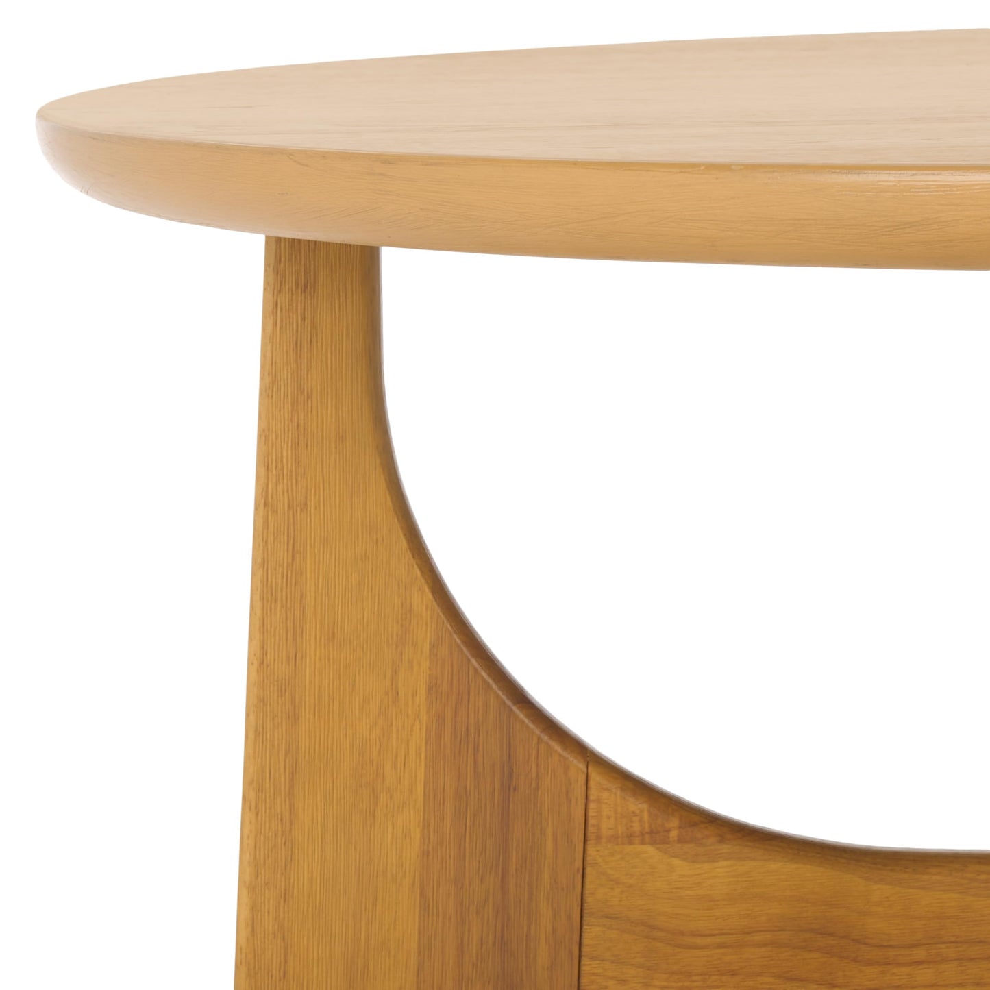 SAFAVIEH Couture Collection – Sasha Contemporary Natural Oak Veneer Round Coffee Table, Sculptural Modern Living Room Table (SFV2128D)