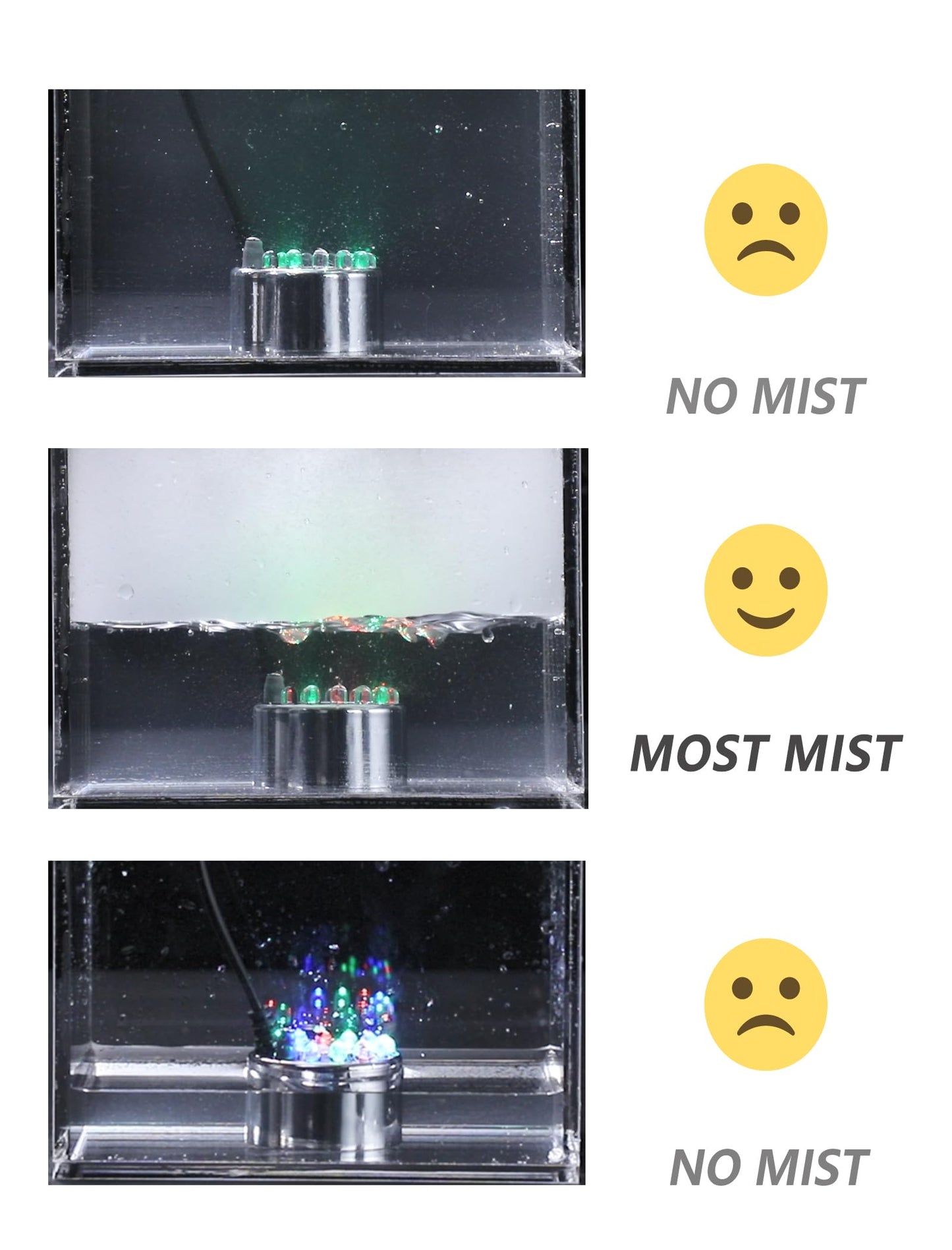 alizzy 12 LED Ultrasonic Mist Maker with Super Upgraded Splash Guard, Indoor Fountain Water Feature Halloween Cauldron Mini Fog Machine, Air humidifier Portable Reptile Fogger