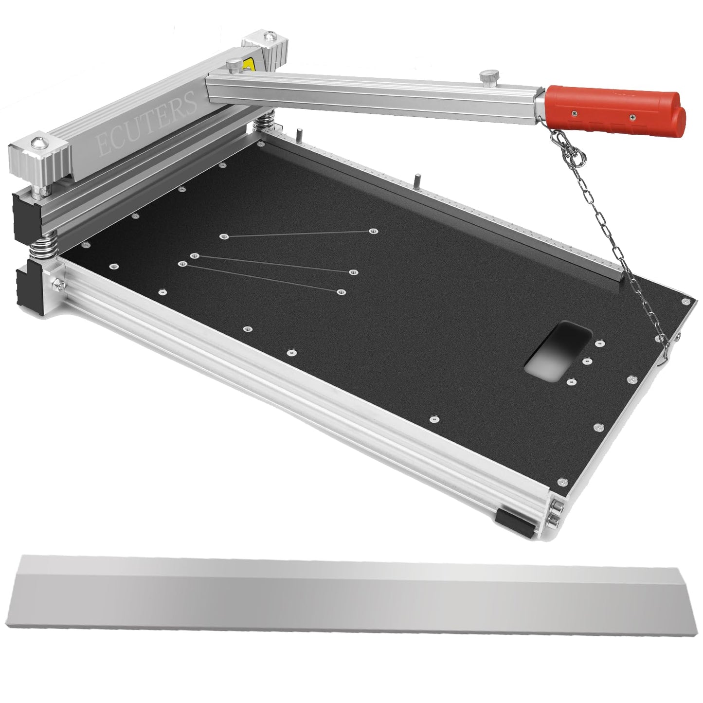 Heavy Duty Laminate Floor Cutter with Blade, ECUTERS 13“ Vinyl Floor Cutter with Wheels, Vinyl Plank Cutter Tile Angle Length Cutting 16mm Thick Flooring Tools - Engineer Wood Parquet LVP LVT