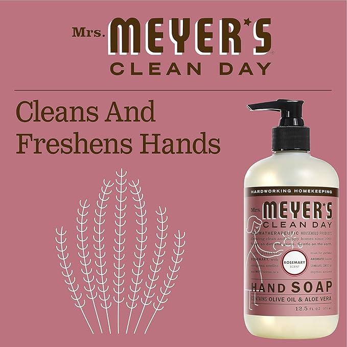 Mrs. MEYER'S CLEAN DAY Liquid Hand Soap Variety Pack 12.5 OZ Each, 3 Count (Geranium + Honeysuckle + Rosemary)
