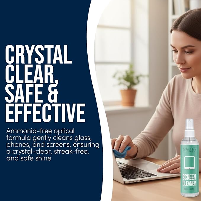 Powered by Nano Magic Screen Cleaner Spray 3-Pack, 6oz Sprays | Optical Grade Solution, Streak-Free Shine | Electronic Wipes Ideal for Touchscreen, Phone Screen, Laptop, Tablet