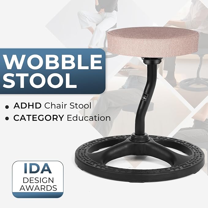 Upaloop ADHD Chair for Kids, Yoga Chairs for Adults, Wobble Stool Active Flexible Seating Desk Chair with Non-Slip Base and Washable Seat Cover for Stability, Balance, Yoga, Office, School, Classroom