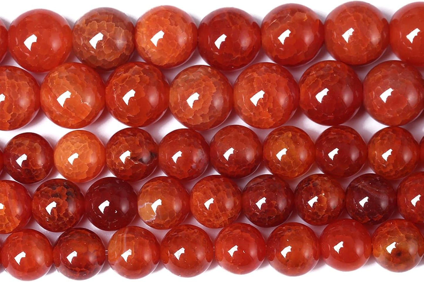 6mm 60pcs Natural Red Dragon Vein Agate Stone Beads for Jewelry Making Energy Healing Round Beads DIY Bracelet Necklace Accessories 15" (6mm, Red Dragon Vein Agate)