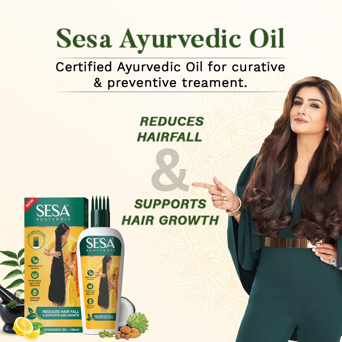 sesa Ayurvedic Hair Oil 5000 Year Old Kshir Pak Vidhi, Bhringraj & 17 Rare Herbs with 5 Nourishing Oils All Types NO Mineral 100