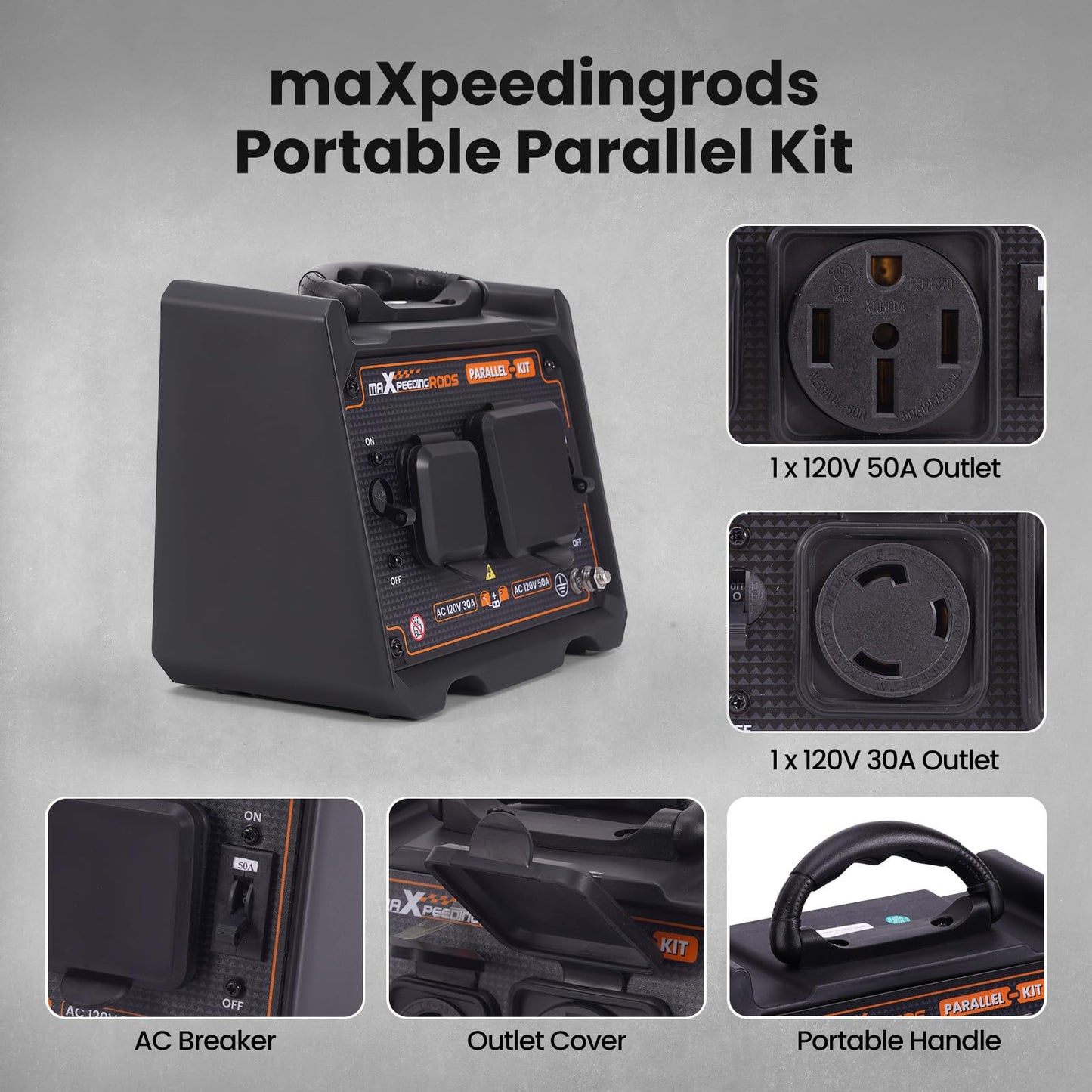 maXpeedingrods 4000 Watt Dual Fuel Inverter Generator with Bluetooth® Control Start, with Generator Parallel Kit with 120V 30A, 120V 50A Outlets and 50-Amp Circuit Breaker