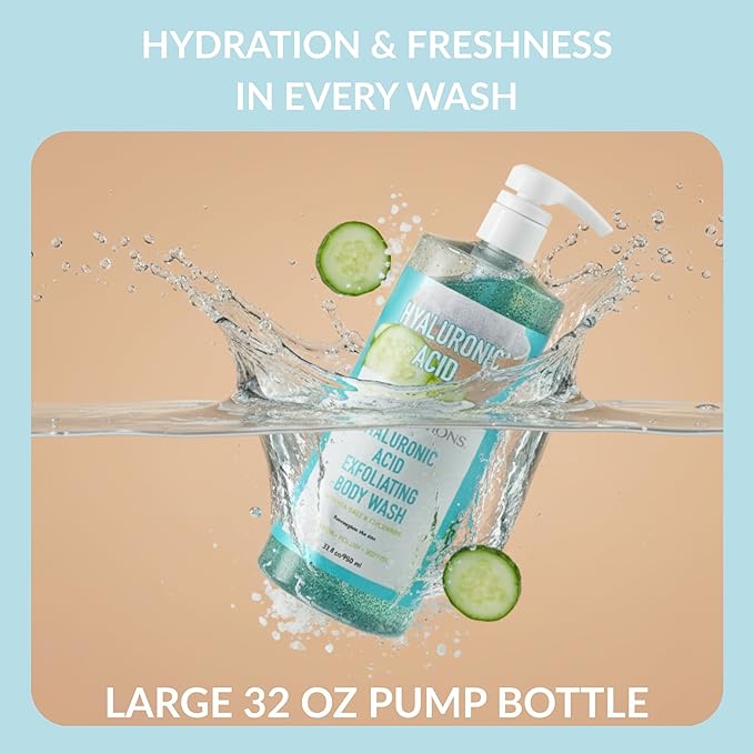 SpaScriptions Hyaluronic Acid Exfoliating Body Wash – 32 fl oz