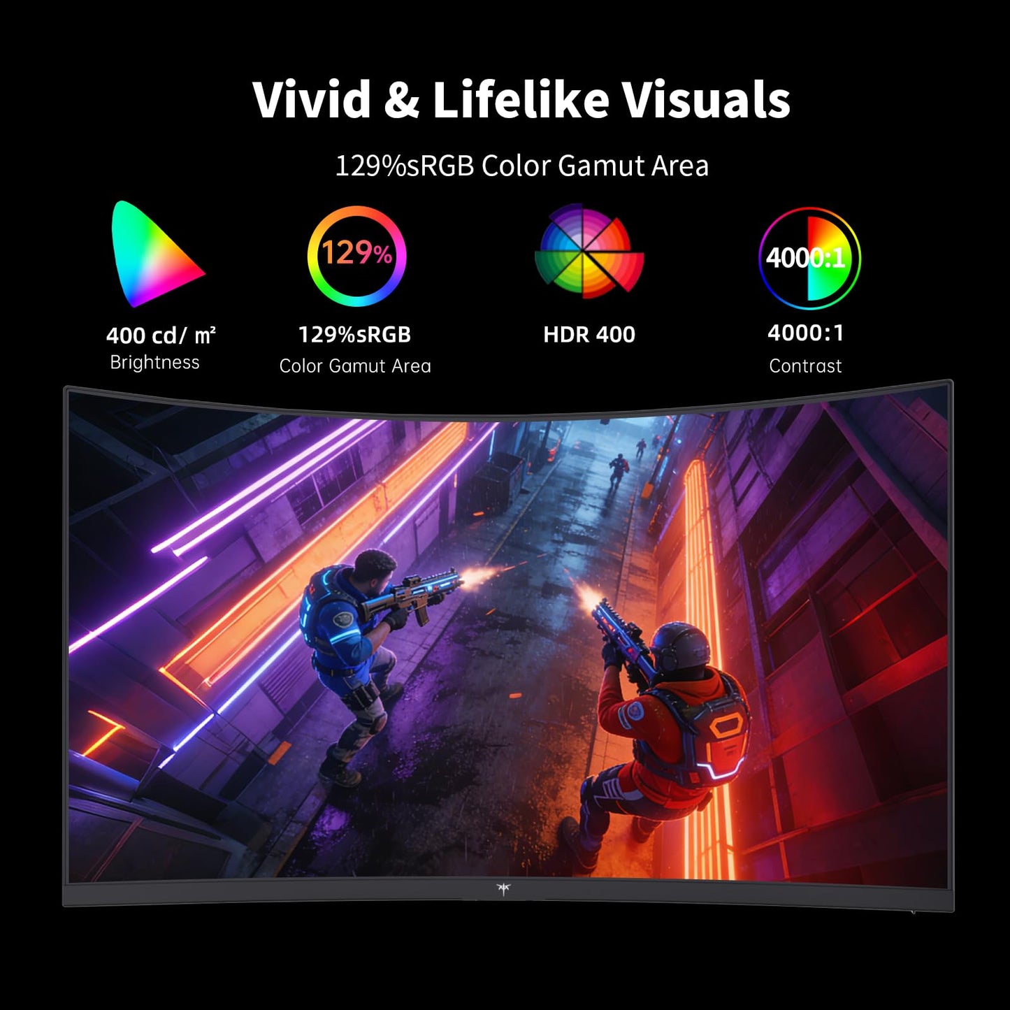 KTC H27S5C 27" Curved Gaming Monitor, 1440P QHD 144Hz 120Hz Monitor, 1500R HVA Panel, HDR400, Adaptive Sync, 400nits, HDMI 2.0 x2, DP 1.4, VESA 100x100 PC Monitor