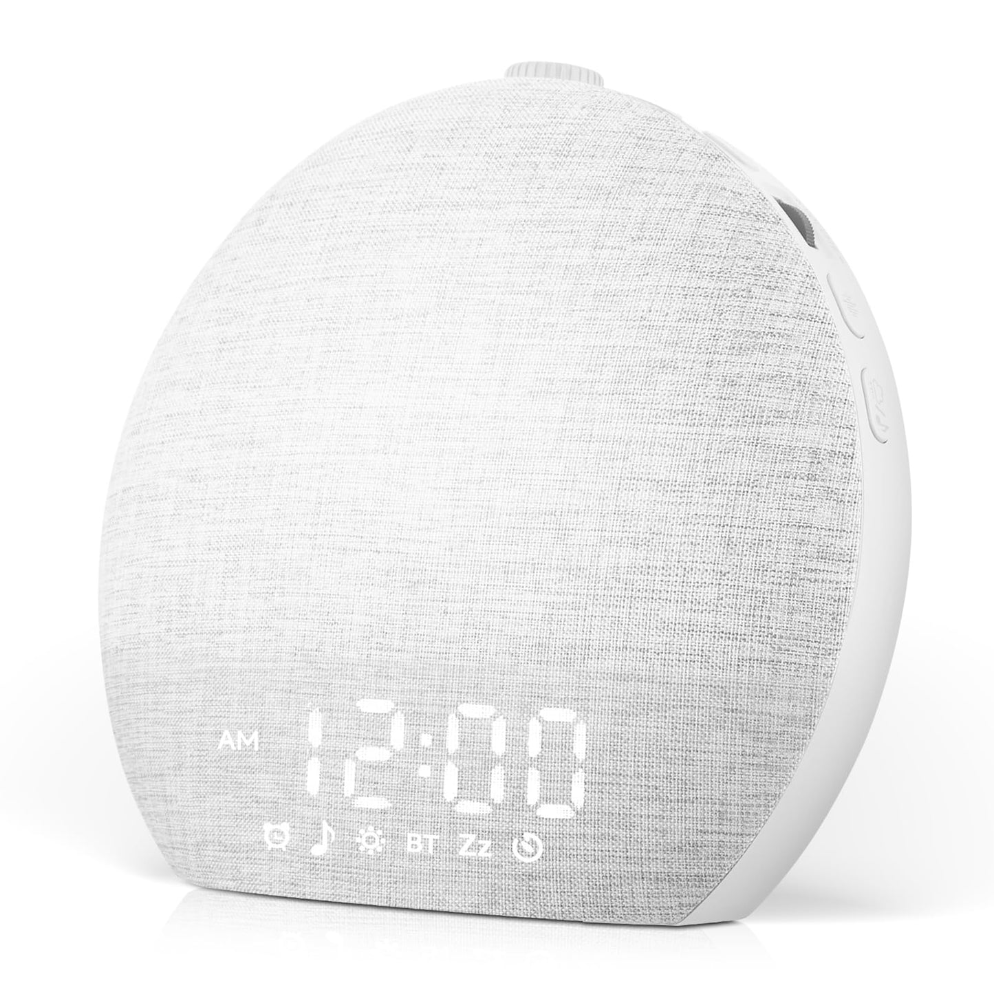 Geuuap Sunrise Alarm Clock White Noise Sound Machine for Bedroom | Natural Wake-Up Light with 30 Soothing Sleep Aids, Bluetooth Speaker, Dimmable Clock, Screen-Free Design for Baby Adults Kids-White