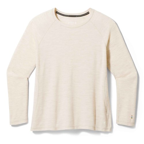 Smartwool Women's Plus Size Classic Thermal Merino Wool Base Layer Crew (Slim Fit), Almond Heather, 3X