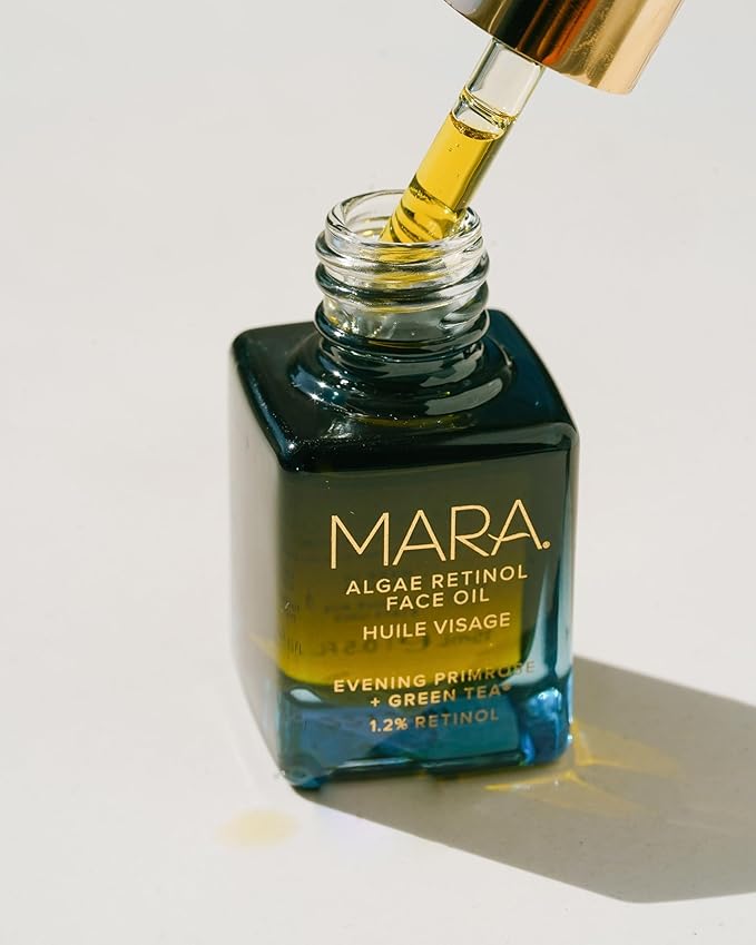 MARA - Natural Evening Primrose + Green Tea Algae Retinol Face Oil | Plant-Based Skin Care | Moisturizes + Soothes Skin To Minimizes Look of Pores + Fine Lines (Travel Size, 0.5 fl oz | 15 mL)