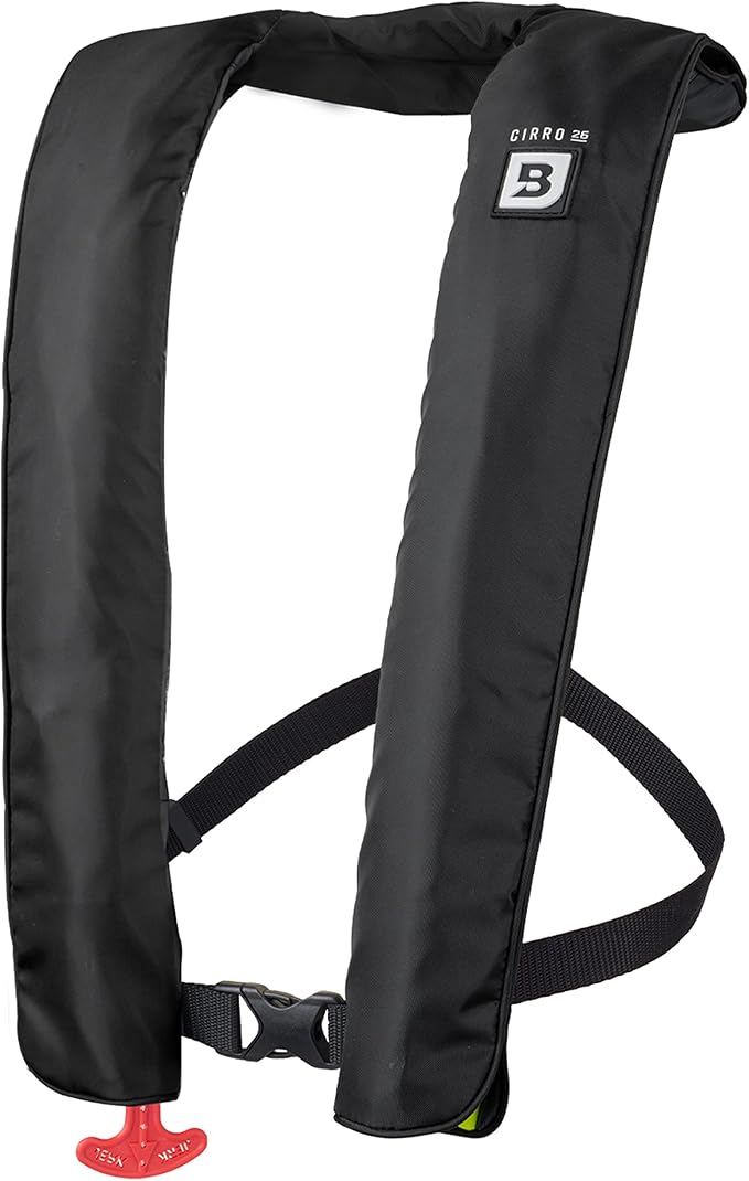 BLUESTORM Cirro 26 Automatic/Manual Inflatable Life Jacket PFD for Adults (Apex Black) | US Coast Guard (USCG) Approved Se...