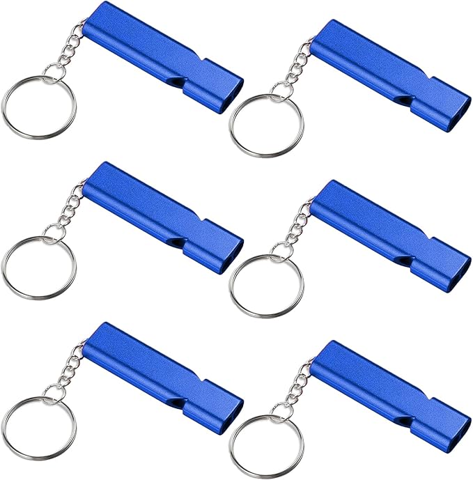Premium Extra Loud Whistles for Camping Hiking Hunting Outdoors Sports and Emergency Situations, Sturdy but Light Aluminiu...