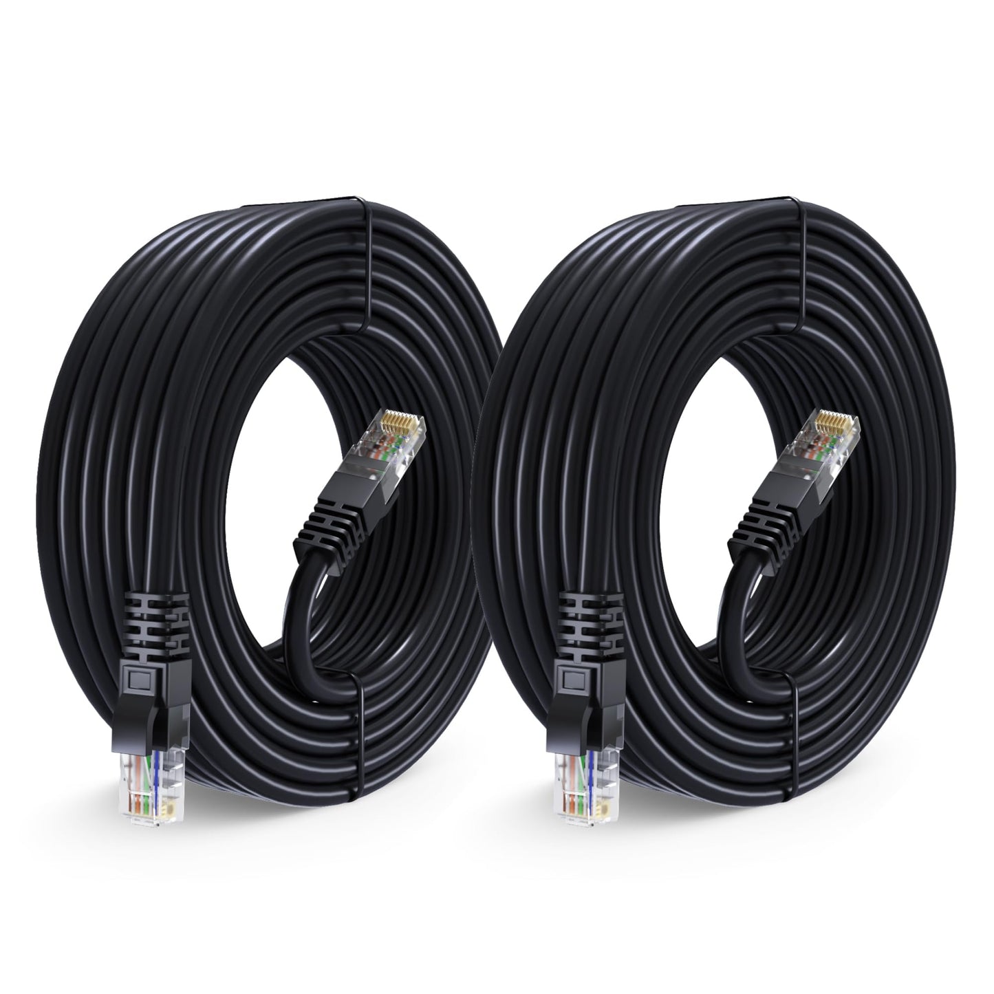 Maximm Cat 6 Ethernet Cable 30 Ft (2-Pack) - High-Speed Lan Cable, Internet Cable, Patch Cable, And Network Cable - Utp, 10Gbps,