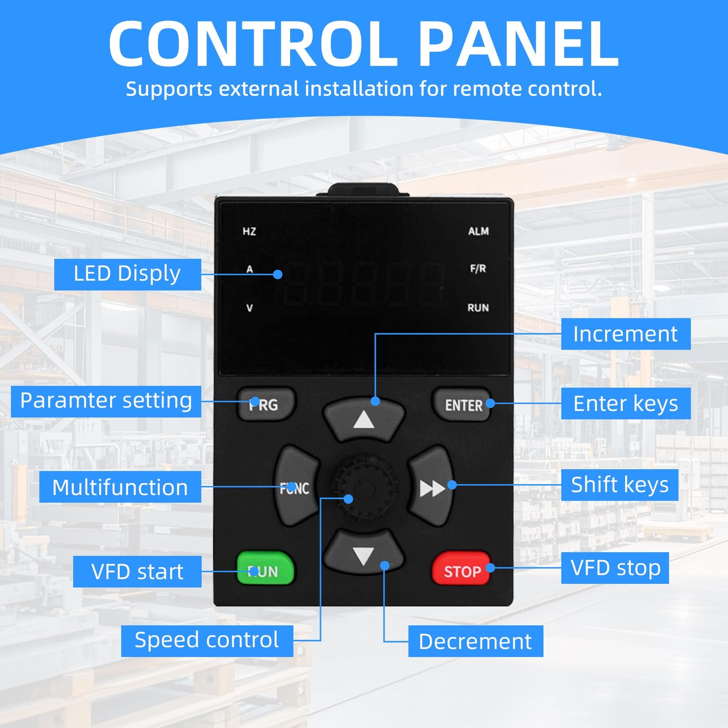 4KW 5HP VFD Variable Frequency Drive, 380V–440V 3 Phase Input & Output, 9A Inverter for Spindle Motor, CNC Router, Pump & Fan Speed Control (0–3200Hz)