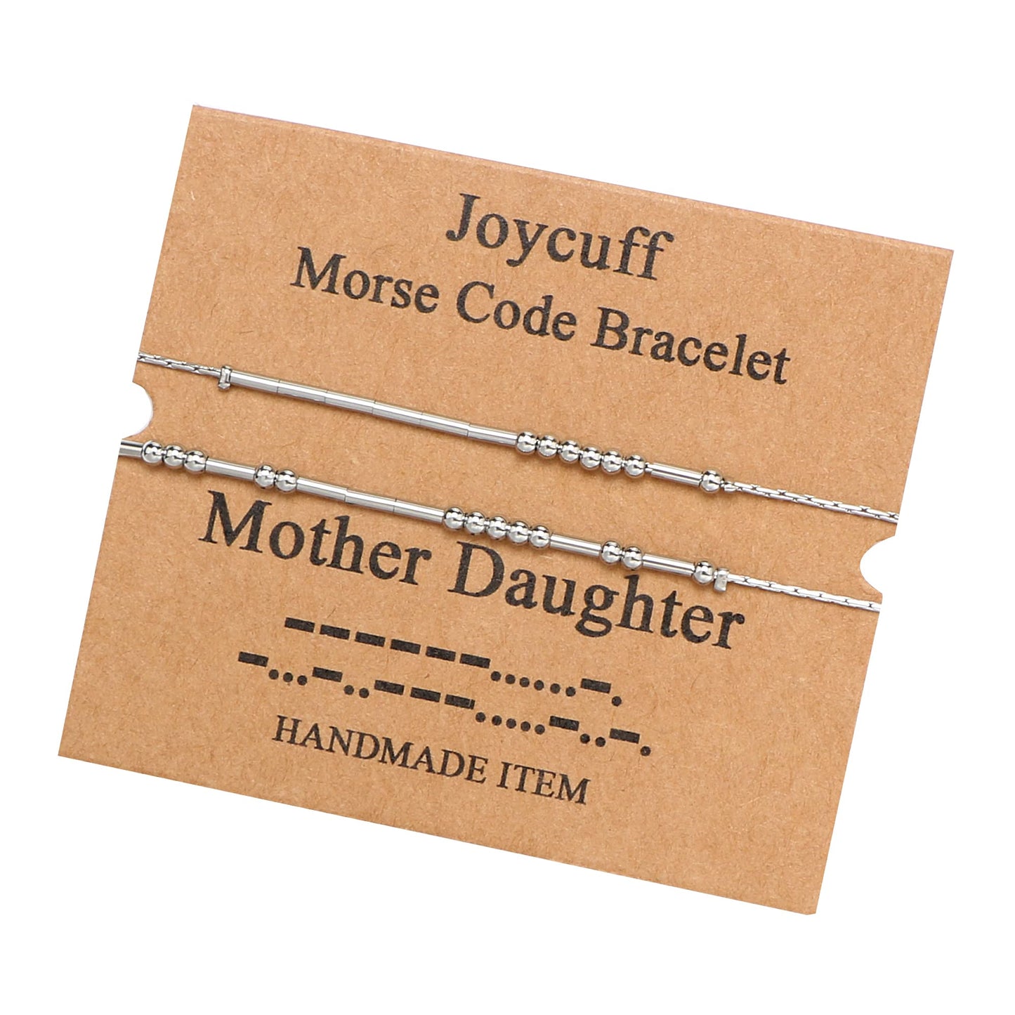JoycuFF Morse Code Bracelets for Women Mother Daughter Unique Gifts for Mom Birthday Mother's Day Thanksgiving Day Christmas Sta