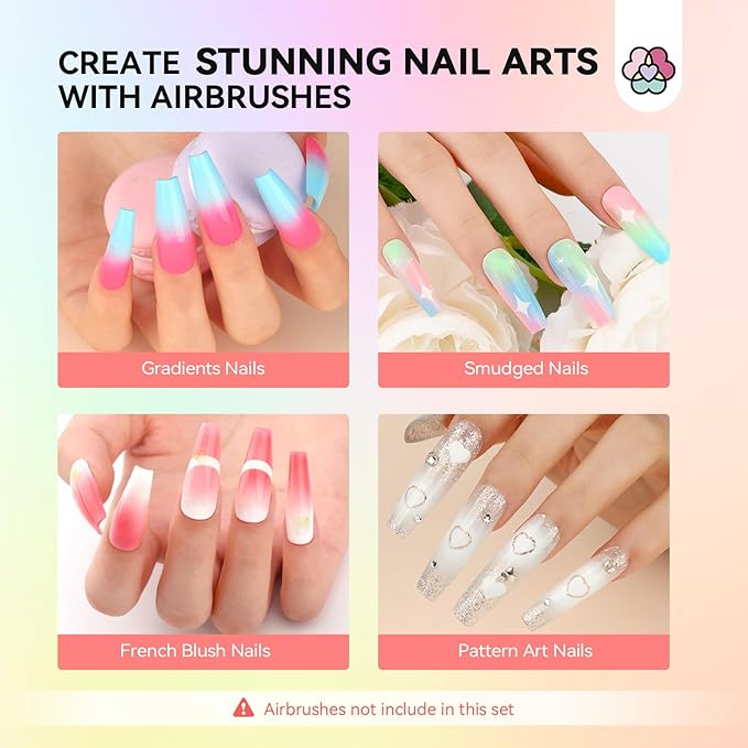 SAVILAND Airbrush Gel Nail Polish: 36 Colors No Need for Dilution Gel Polish Airbrush Paint for Nail Diluted High Pigmented for Acrylic French Gradients Cat Eye Paint Home Salon DIY Christmas Gift