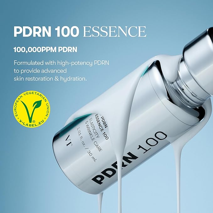 VT COSMETICS CICA Reedle Shot 300 Essence 1.69Fl Oz (50ml) & Korean Gingseng Vegan PDRN 100 Serum for Natural Glow 1.01 fl. Oz.