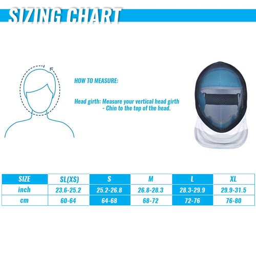 Foil Fencing Mask - 350N Mask with Removable Lining - CE Certified Foil Fencing Helmet (Removable Lining, Large)
