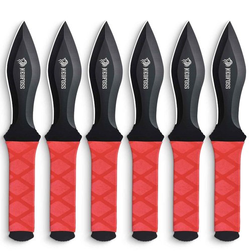 NedFoss Throwing Axes and Throwing Knives with Axe Sharpener 10Pack