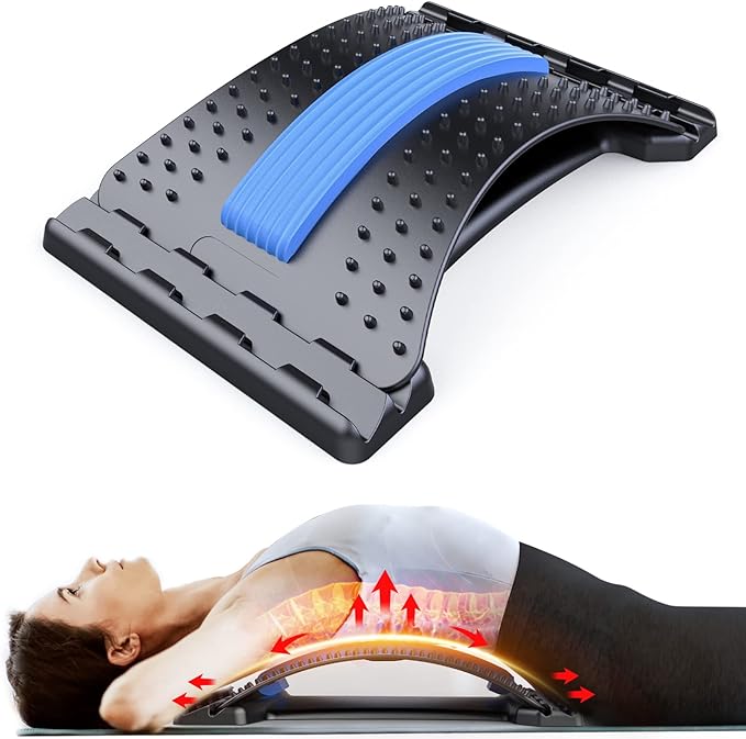 MINOLL Back Stretcher for Lower Back Pain Relief, 3 Level Adjustable Lumbar Back Cracker Board, Back Cracking Device, Back...