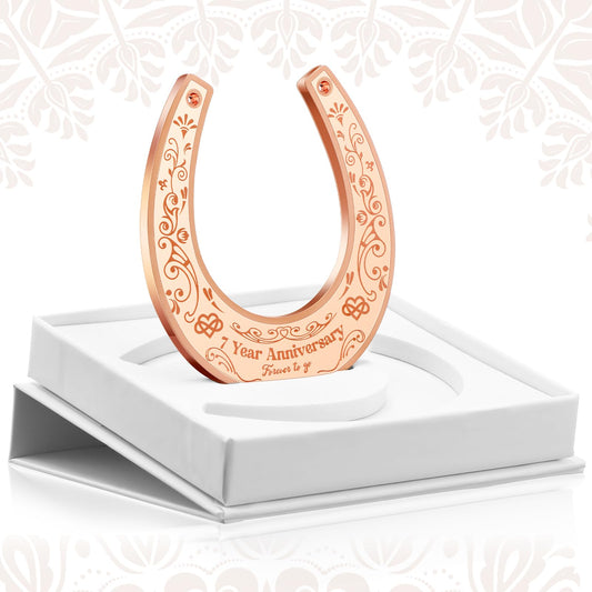 7 Year Anniversary Copper Gifts for Him 7 Year Anniversary Wedding Gift for Couple Lucky 7 Years of Marriage Horseshoe 7th Wedding Anniversary Copper Gifts for Him with Box Gifts for Men Him