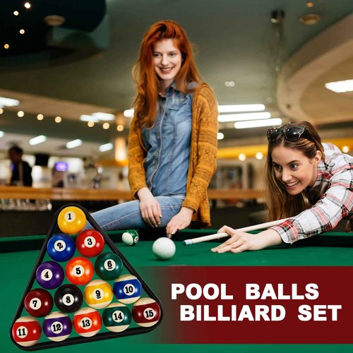 Outus 71pcs Pools Table Accessories Billiards Balls with Triangle Stand Pool Cue Chalks Cue Spot Sticker Brush(Standard Style Balls)