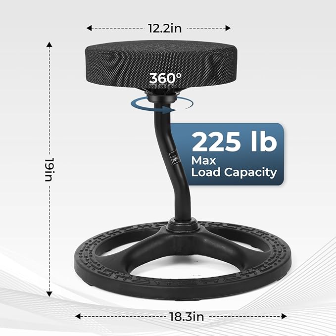 Upaloop ADHD Chair for Kids, Yoga Chairs for Adults, Wobble Stool Active Flexible Seating Desk Chair with Non-Slip Base and Washable Seat Cover for Stability, Balance, Yoga, Office, School, Classroom