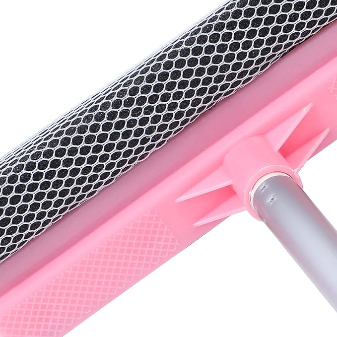 BESPORTBLE Extendable Window Cleaning Squeegee with Detachable Double-Sided Scrubber for Glass and Mirror Plastic Blade with Ergonomic Handle for Bathroom Kitchen Balcony Use Telescopic Pole