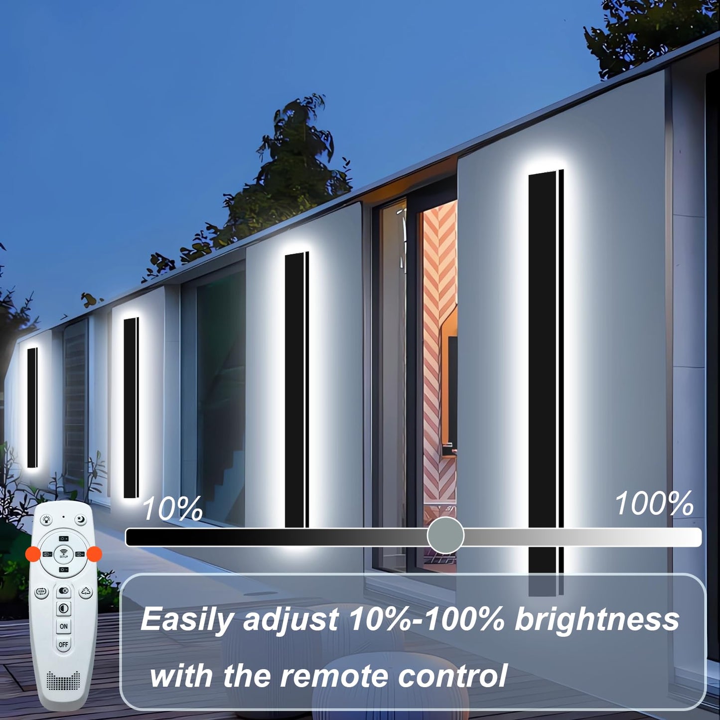 Modern Outdoor Wall Light Upgraded Widen 4.33 Inch,2PC 31in Exterior Lights,Dimmable Outside Porch Lights Fixture,Contemporary Long Garage LED Sconce Lighting for Entrance Front Door