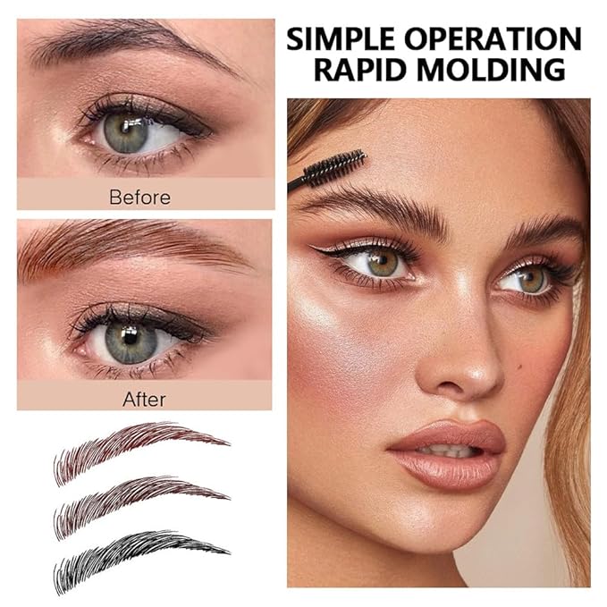 Brow Kit, Eyebrow Pomade,Eye Brow Contour Palette with Double-ended Eyebrow Brush, Full Defined Natural Brows, Long-Lasting Waterproof,03