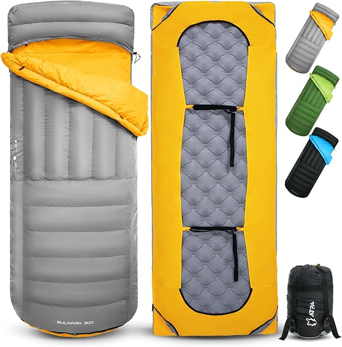 ATEPA Down Sleeping Bag for Adults, Recycled Ultralight 35°F 40°F 45°F 50°F 650FP / 700FP 3 Season Compact Sleeping Bags w...