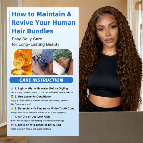 Enaiiby Chocolate Brown Bundles Human Hair 10 12 14 Inch Brazilian Color 4 Deep Wave Bundles Human Hair Unprocessed Breezy Wave Virgin Hair for Black Women with Silky Texture & Quick Weave