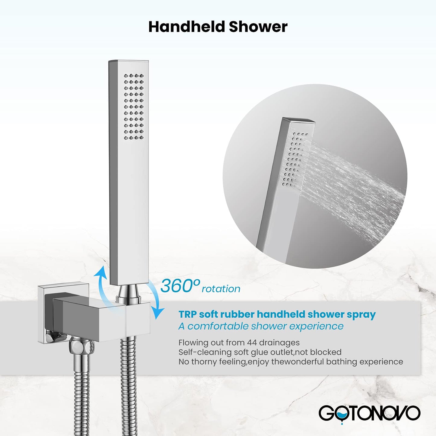 gotonovo Wall Mounted Bathtub Faucet with Hand Held Sprayer,Tub Shower Faucet Set,Single Handle Bathroom Shower System Mixer for Tub,Rough-In Valve Included Swivel Tub Spout Polished Chrome