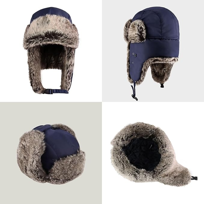 CHOK.LIDS Waterproof Winter Trappers Unisex Premium Strength Ushanka Ear Flap Chin Strap Cold Weather Outdoor