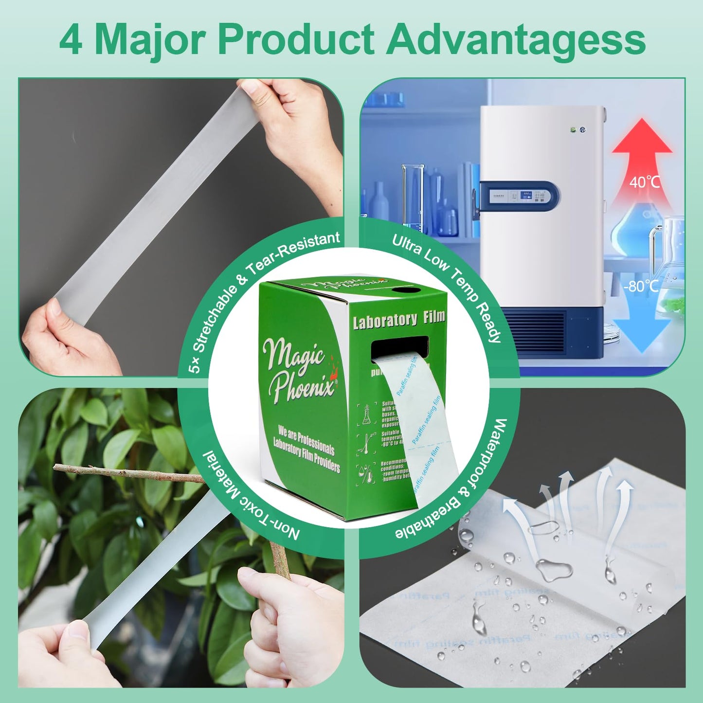 Magic Phoenix BM-PSF-992 Laboratory Film, Lab Sealing Film, Plastic Film, PM992, 1.2” (3 cm) x 591” (15 m), Self-Sealing Wrap for Plant Grafting and Laboratory Use, No Cutting Required (BM-PSF-992)