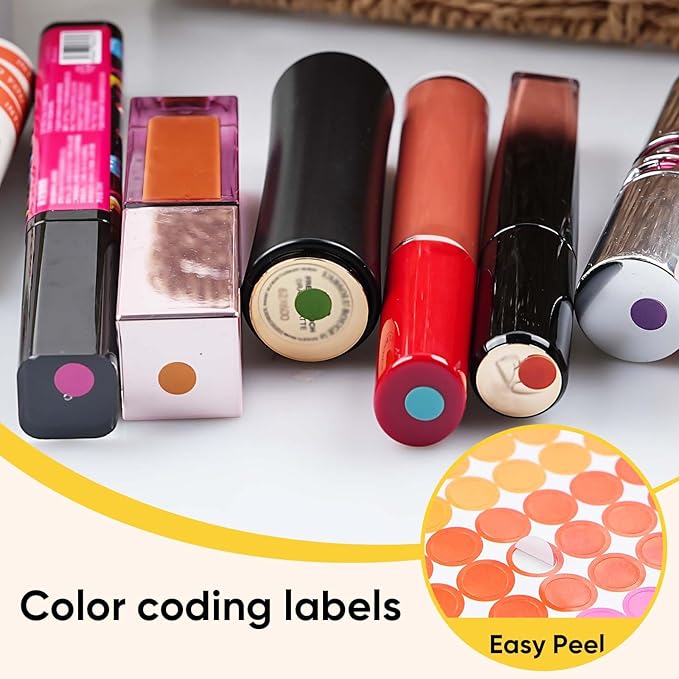 6000 PCS 1/4" Small Dot Stickers Round Color Coding Labels Circle Dots Labels Sticker for Office, Classroom Etc