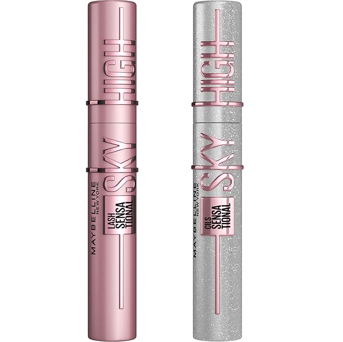 Maybelline Lash Sensational Holiday Makeup Kit, Includes Full-Size Sky High Mascara and Lash Sensational Glitter Mascara, 1 Makeup Gift Set