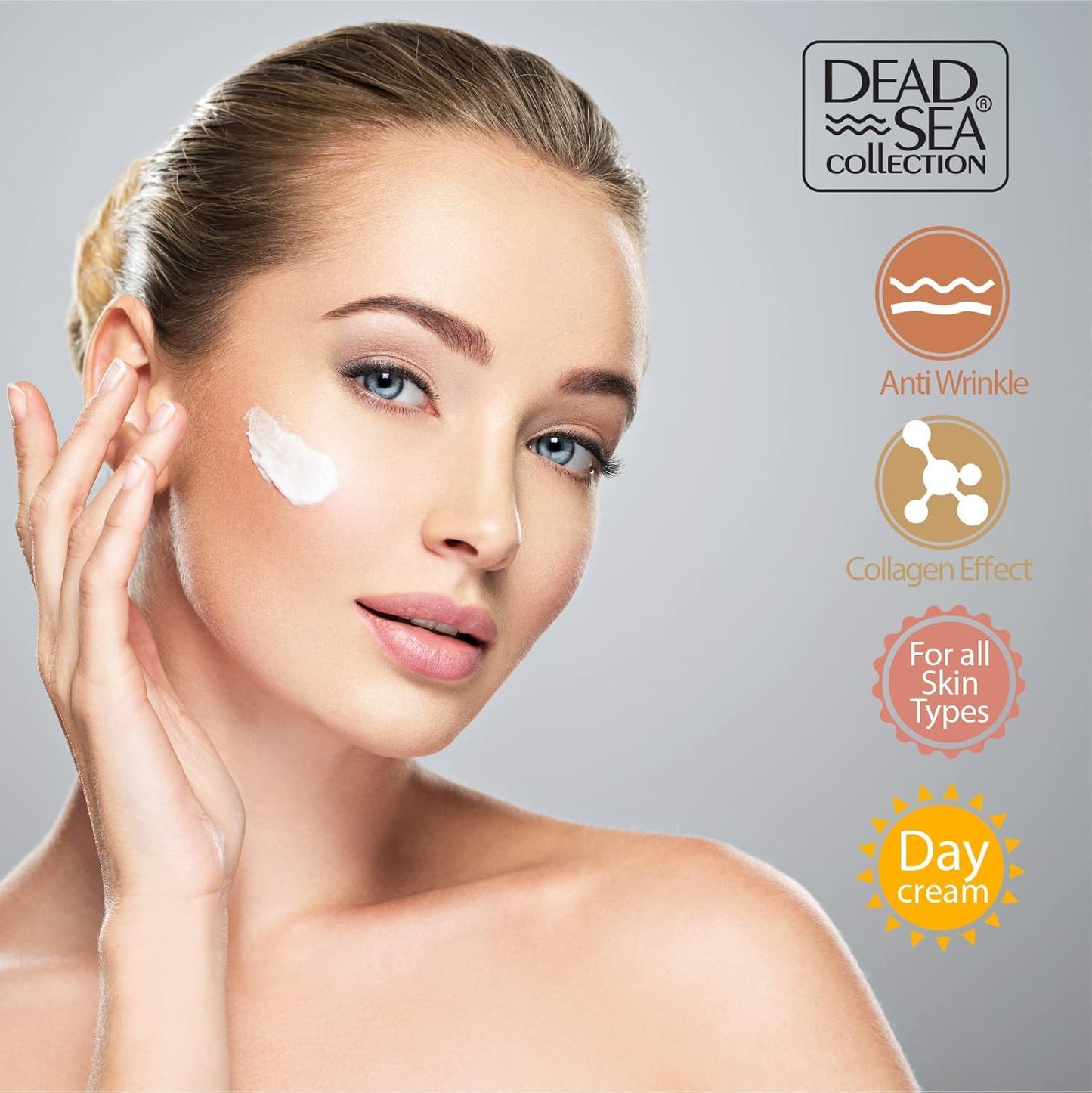 Dead Sea Collection Day Cream for Face with 3X Collagen, Dead Sea Minerals, and Vitamin E - Anti Aging Nourishing Skin Care Mois