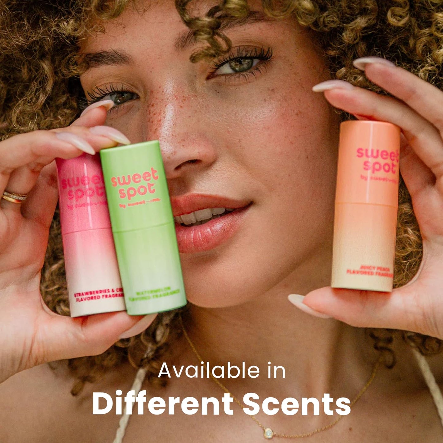 SweetSpot Flavored Solid Perfume Stick, Portable Travel Perfumes for Women, Long Lasting Fragrances, Non Sticky Formula, Natural Ingredients, Fragrance Stick (Strawberries and Cream)