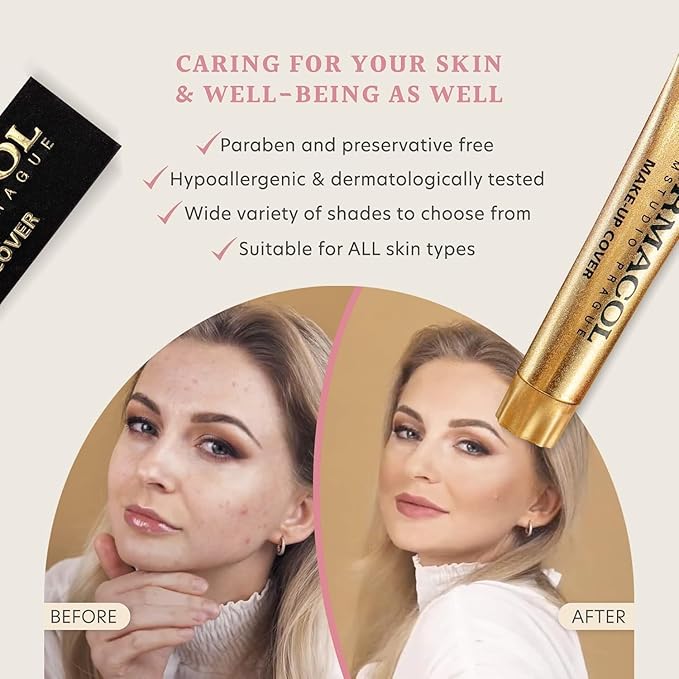 Dermacol - Full Coverage Foundation, Liquid Makeup Matte Foundation with SPF 30, Waterproof Foundation for Oily Skin, Acne, & Under Eye Bags, Long-Lasting Makeup Products, 30g, Shade 212